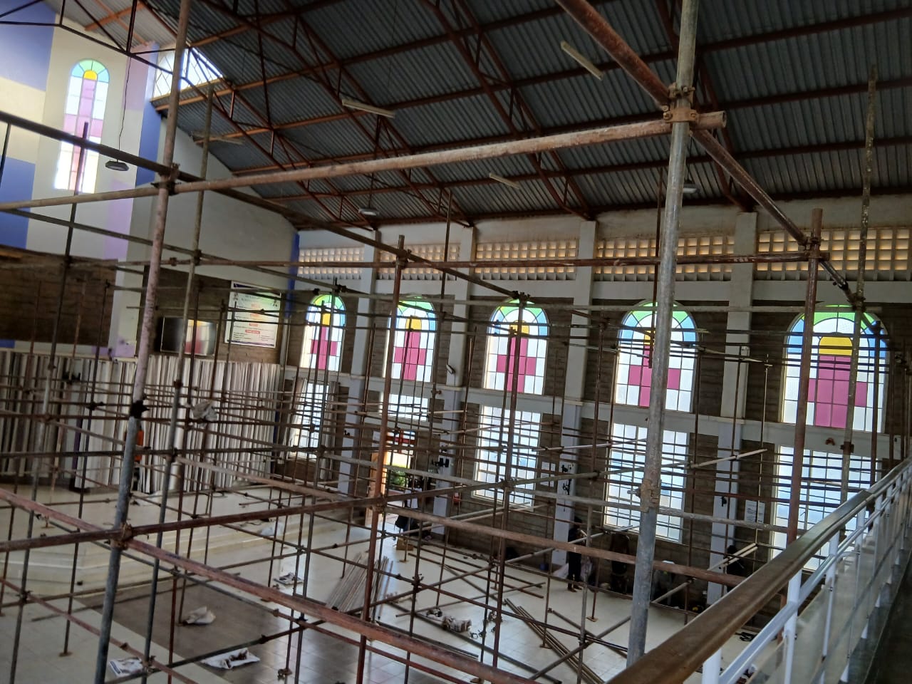 Scaffolding at PCEA Kahawa Farmers Church